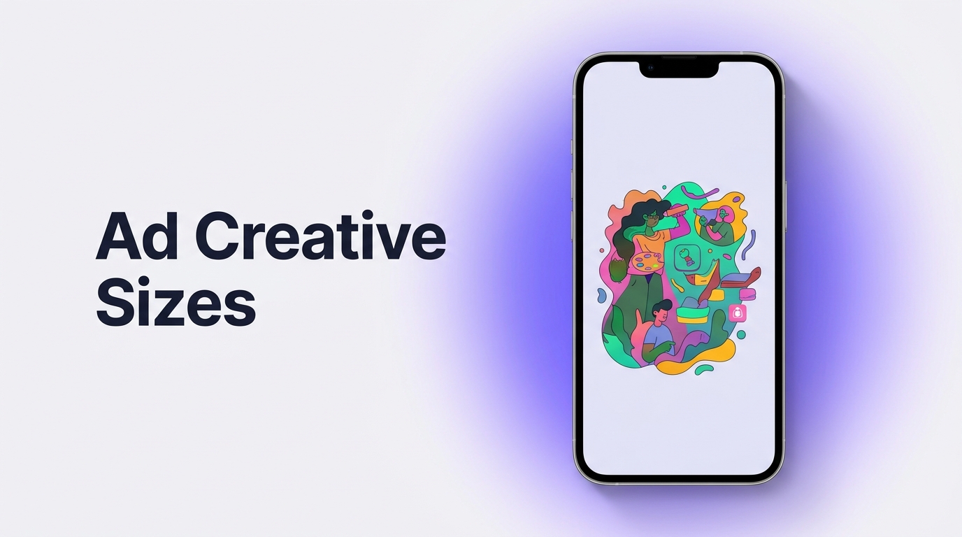App Ad Creative Sizes: Meta, Google, and Apple Search Ads — Framy iPhone mockup guide cover image