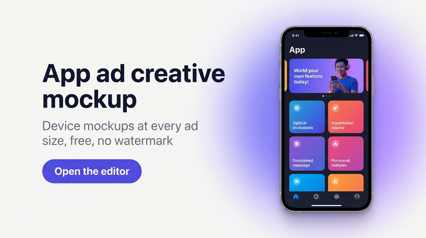 App ad creative mockup built in Framy inside a real iPhone frame